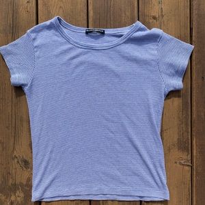 Brandy Melville blue and white waffle top